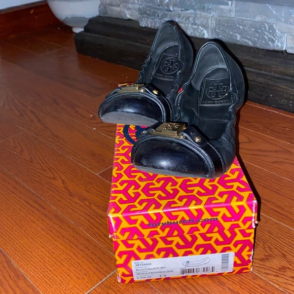 Black Tory Burch Ambrose Ballet Mestico/Finni Veg Leather - Picture 3 of 10